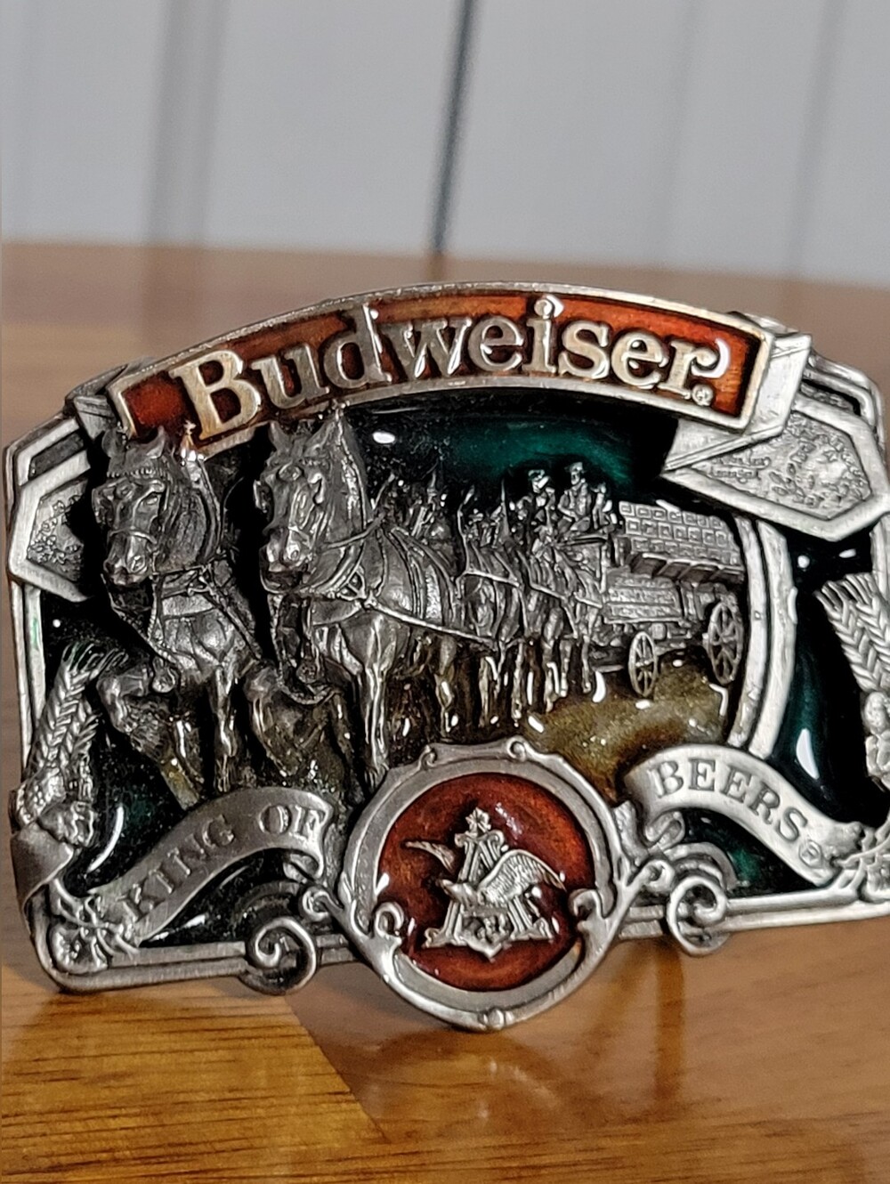 Budweiser King Of Beers Vintage Silver Tone Belt Buckle